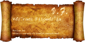 Váradi Filoméla névjegykártya